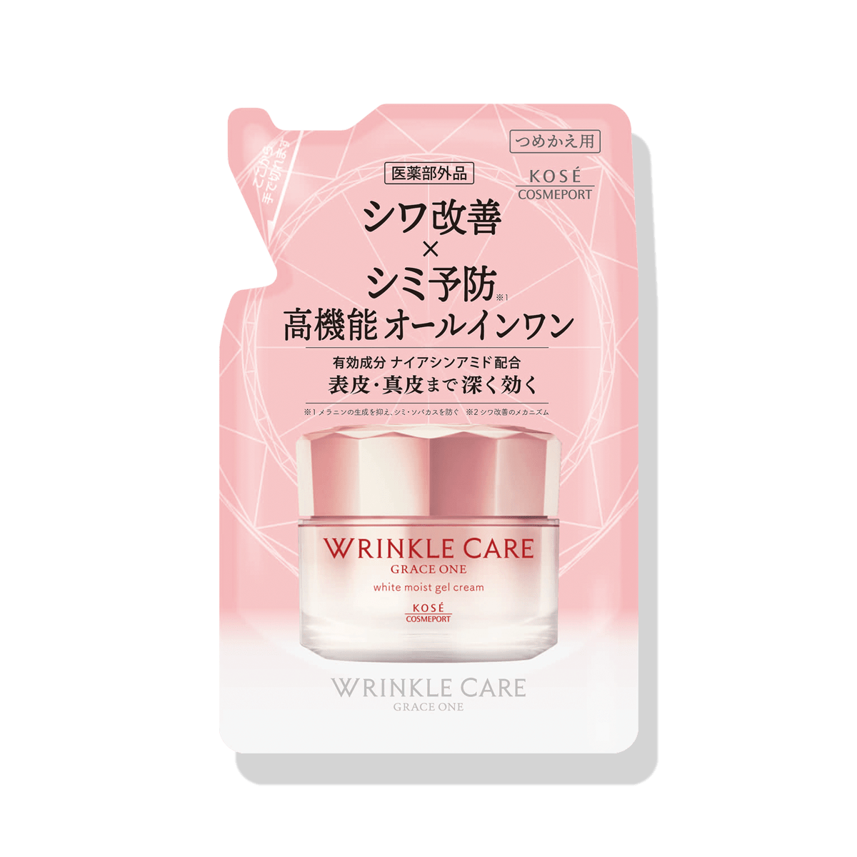 グレイスワンリンクルケアホワイトモイストジェルクリーム 90g　詰替　２個